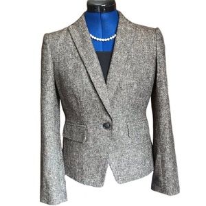 Ann Taylor Marled Brown Tweed Blazer